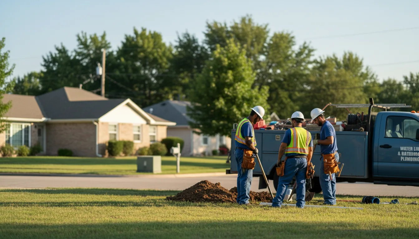 Residential water line and bathroom plumbing service in Belleville, AR